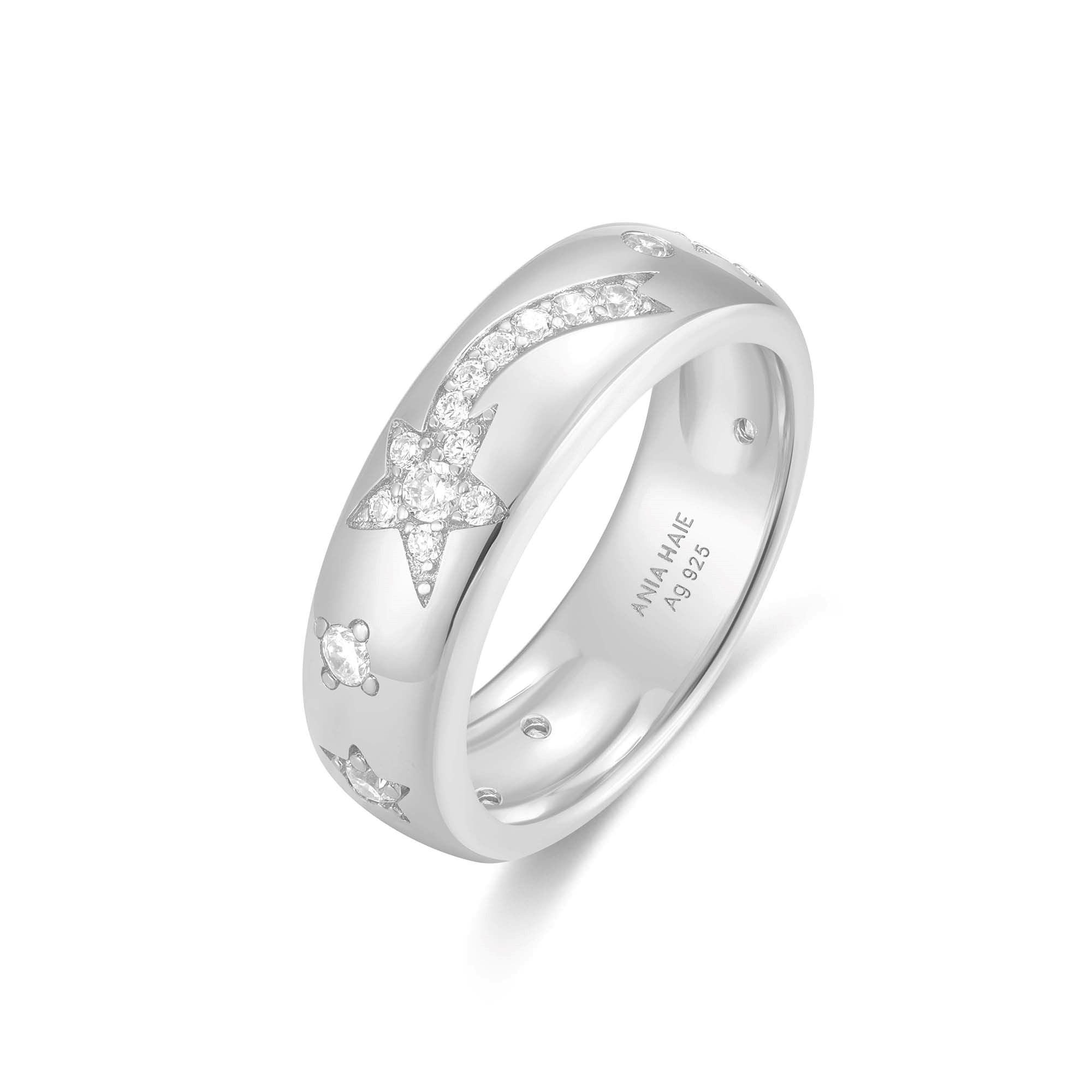 Silver Celestial Chunky Ring Modern Star Design for Women