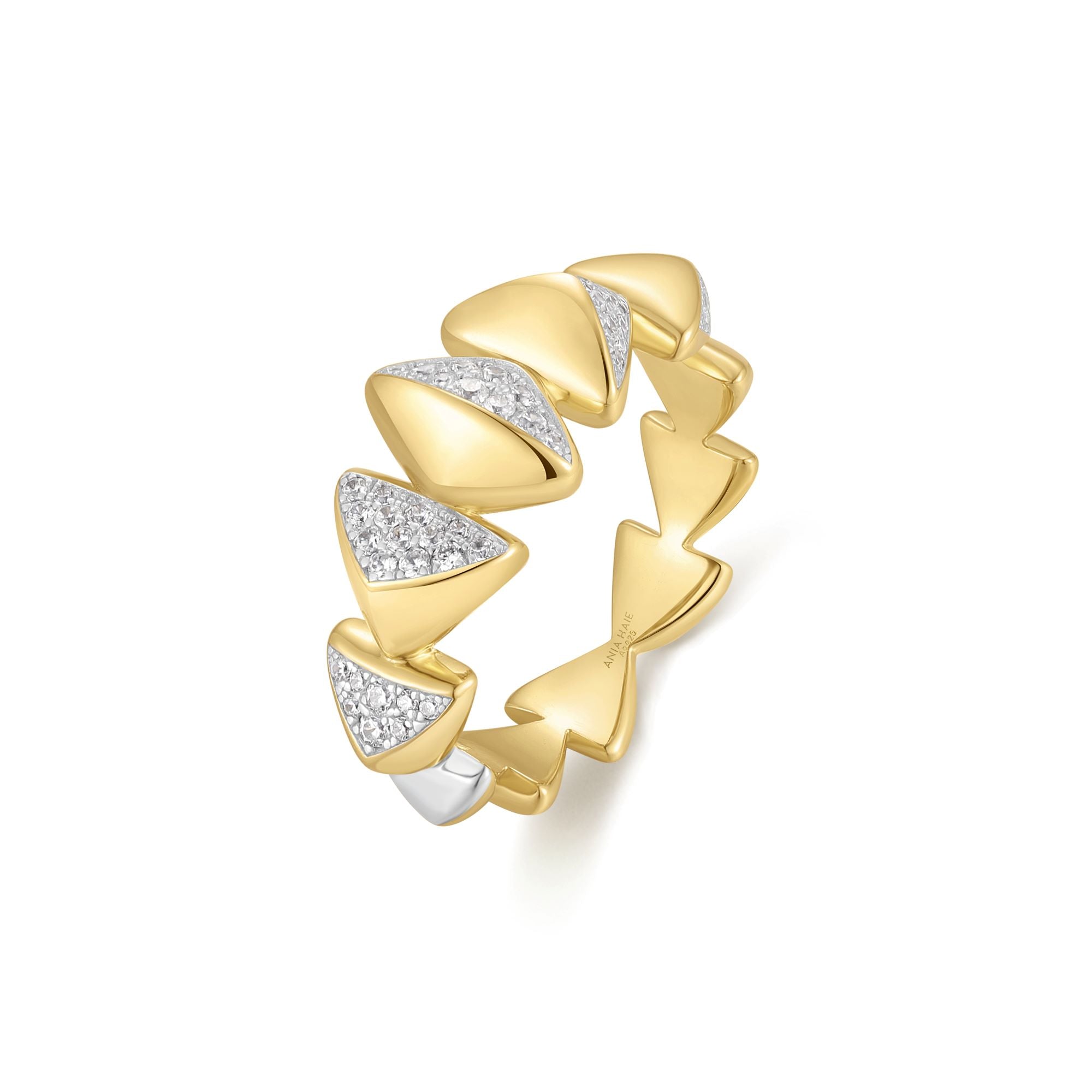 Ania Haie Two Tone Puffy Spike Ring Bold Edgy Statement Jewelry