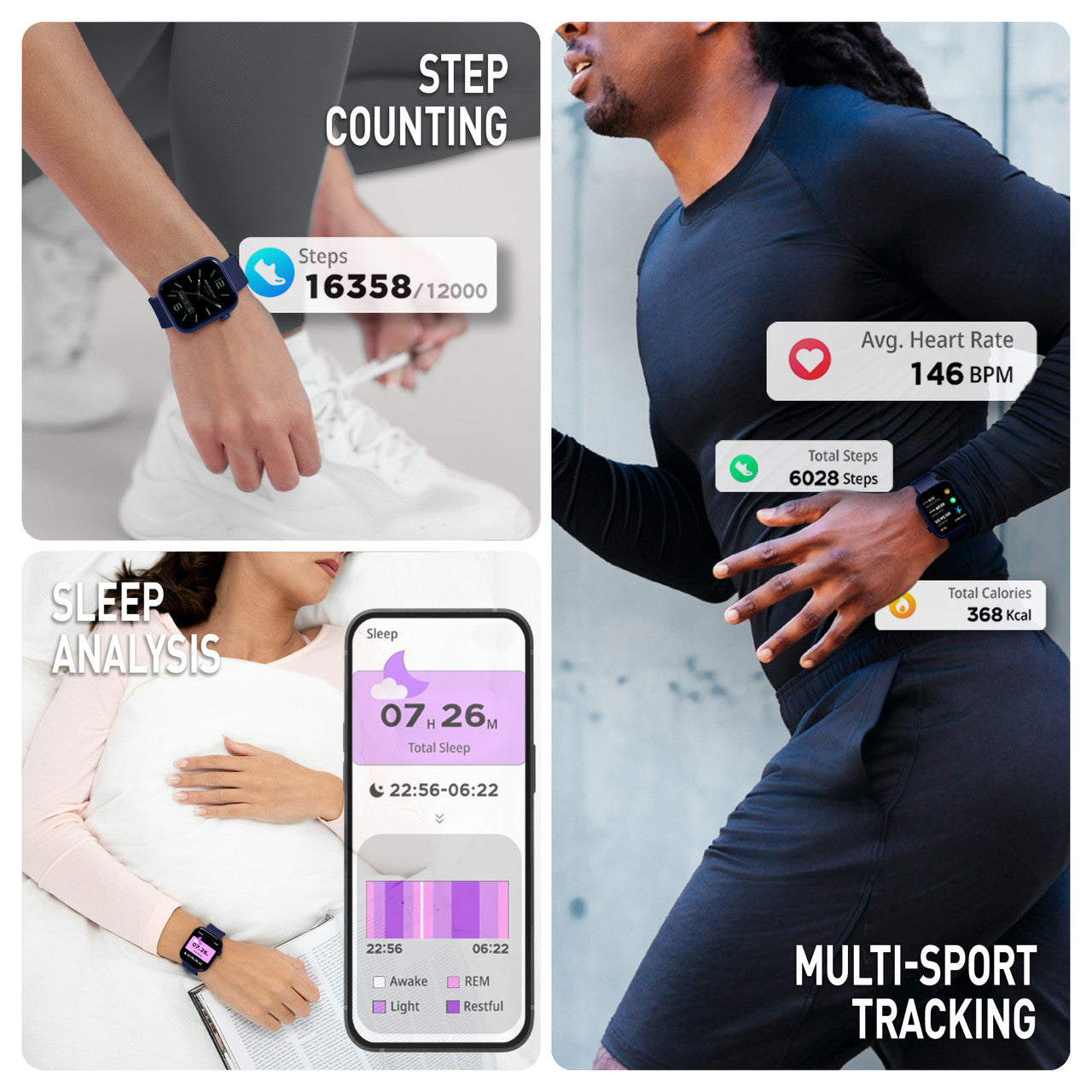 Reflex Active Series Spectra AMOLED Smart Watch Navy