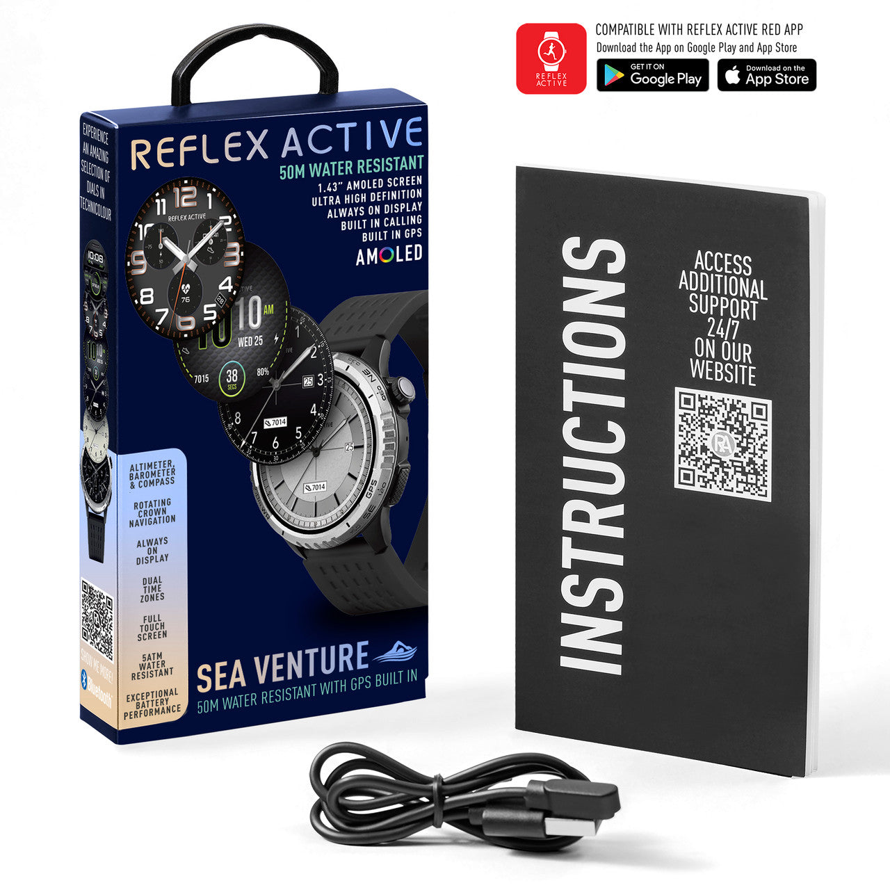 Reflex Active SeaVenture 5ATM Black Strap Watch