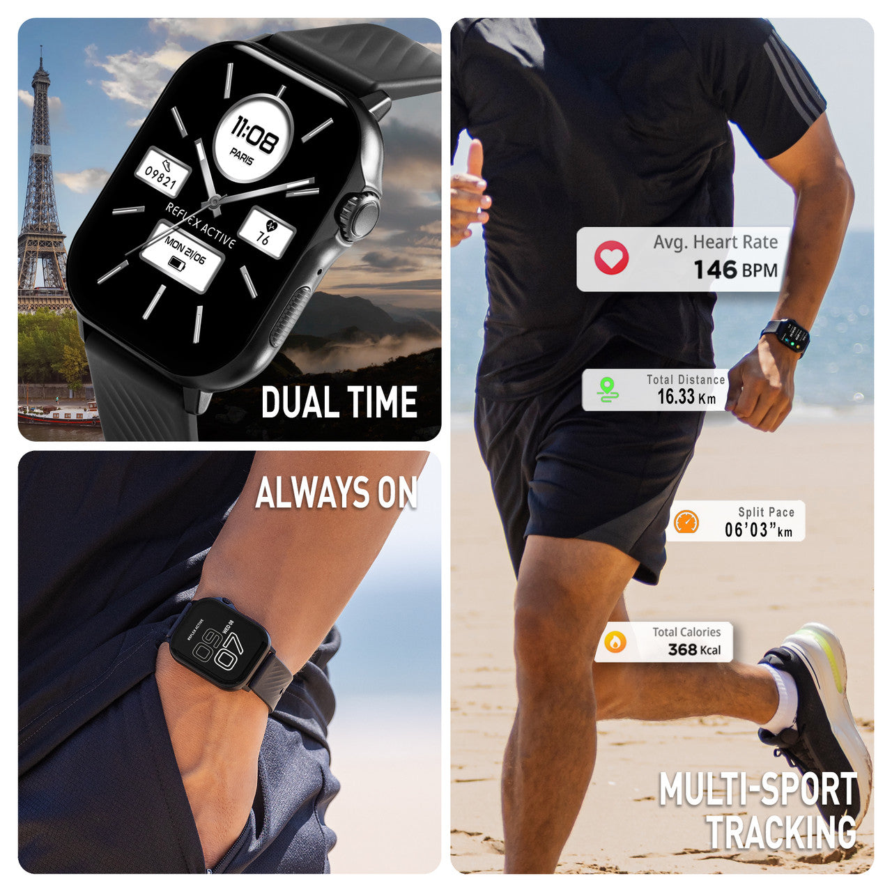 Reflex Active Venture XL Black Strap Watch