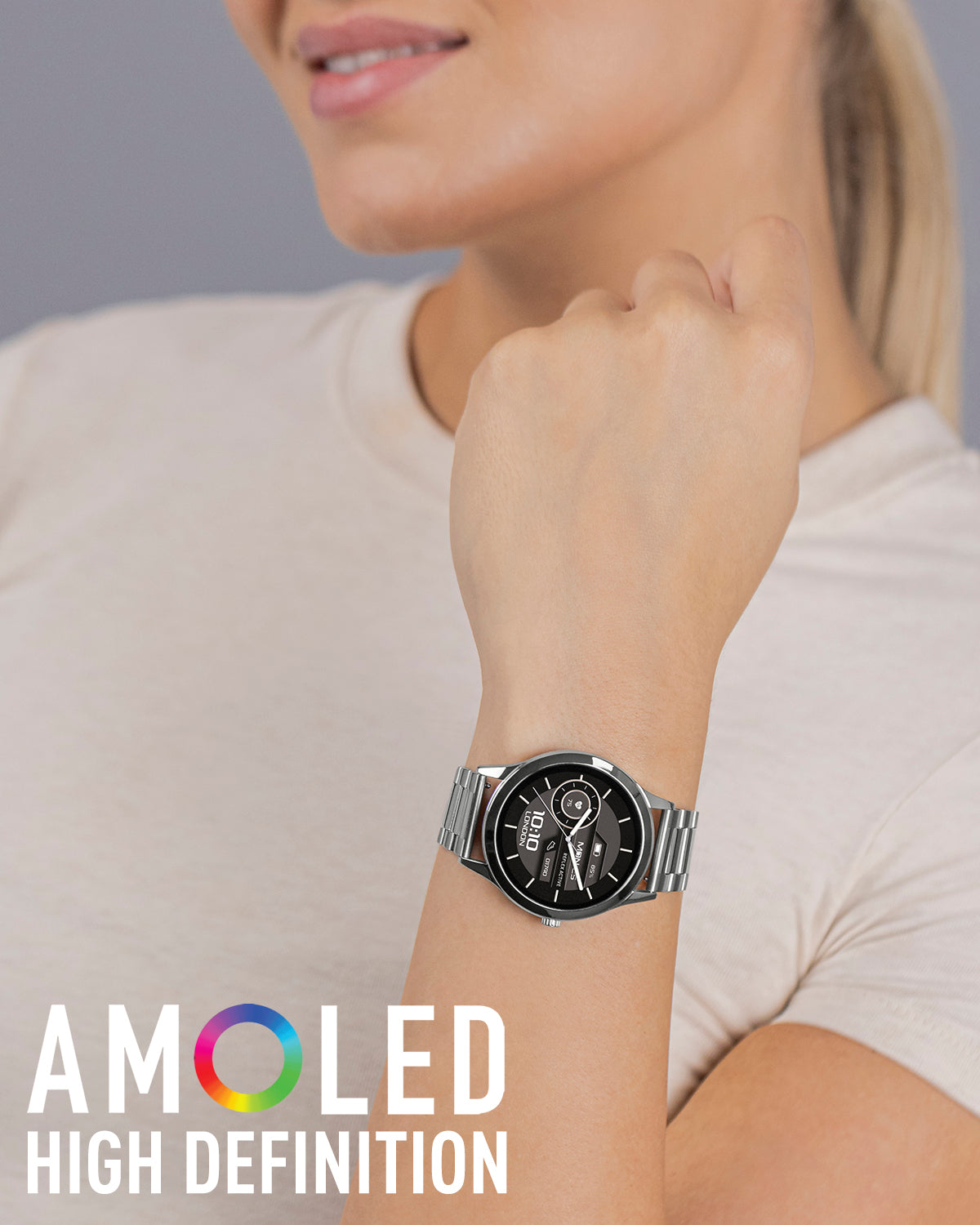 Reflex Active SERIES 31 AMOLED Silver Steel Bracelet Smart Watch RA31-4093