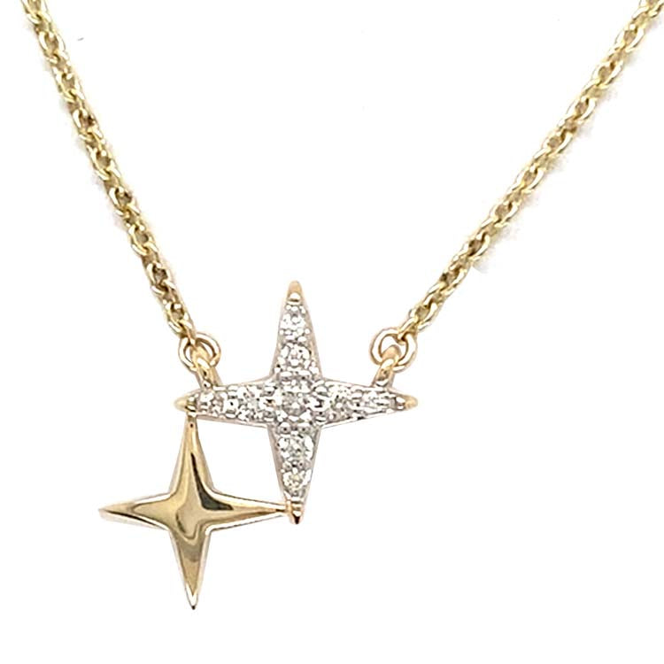 Diamond 40-45 cm Necklace with 0.06ct Diamond in 9K Yellow Gold