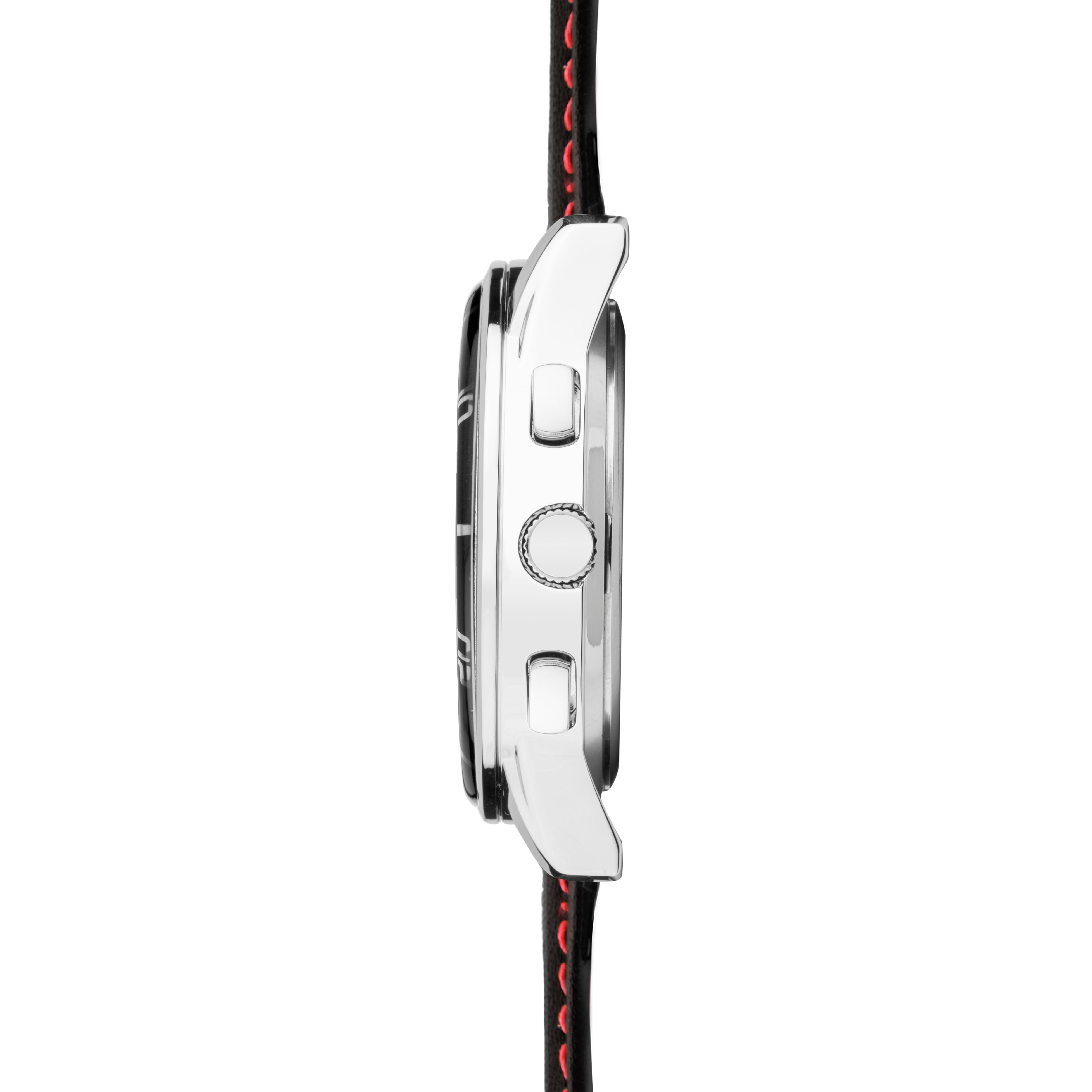 Sekonda Midnight Black Stainless Steel Mens Watch With Leather Strap