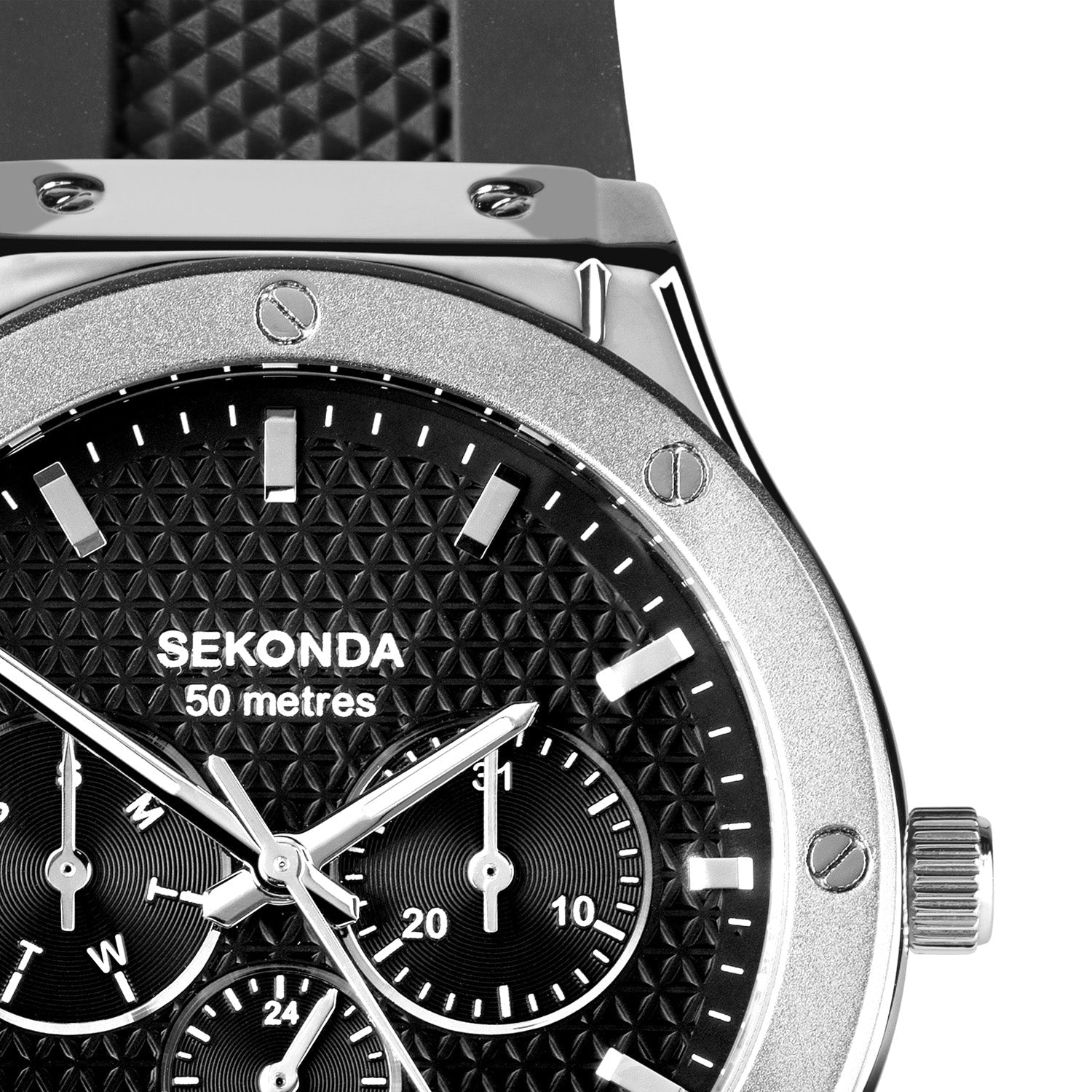 Sekonda Titan 42mm Mens Watch Stainless Steel Modern Black Band
