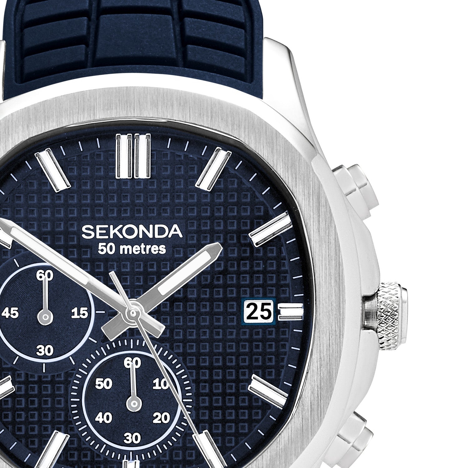 Sekonda Octaire 40mm Blue Dial Mens Watch With Rubber Strap