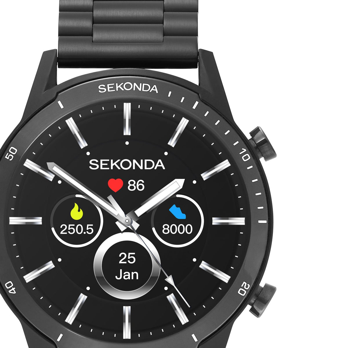 Sekonda Smart Active Black Dial Black Steel Mens Watch SK30368 view 5