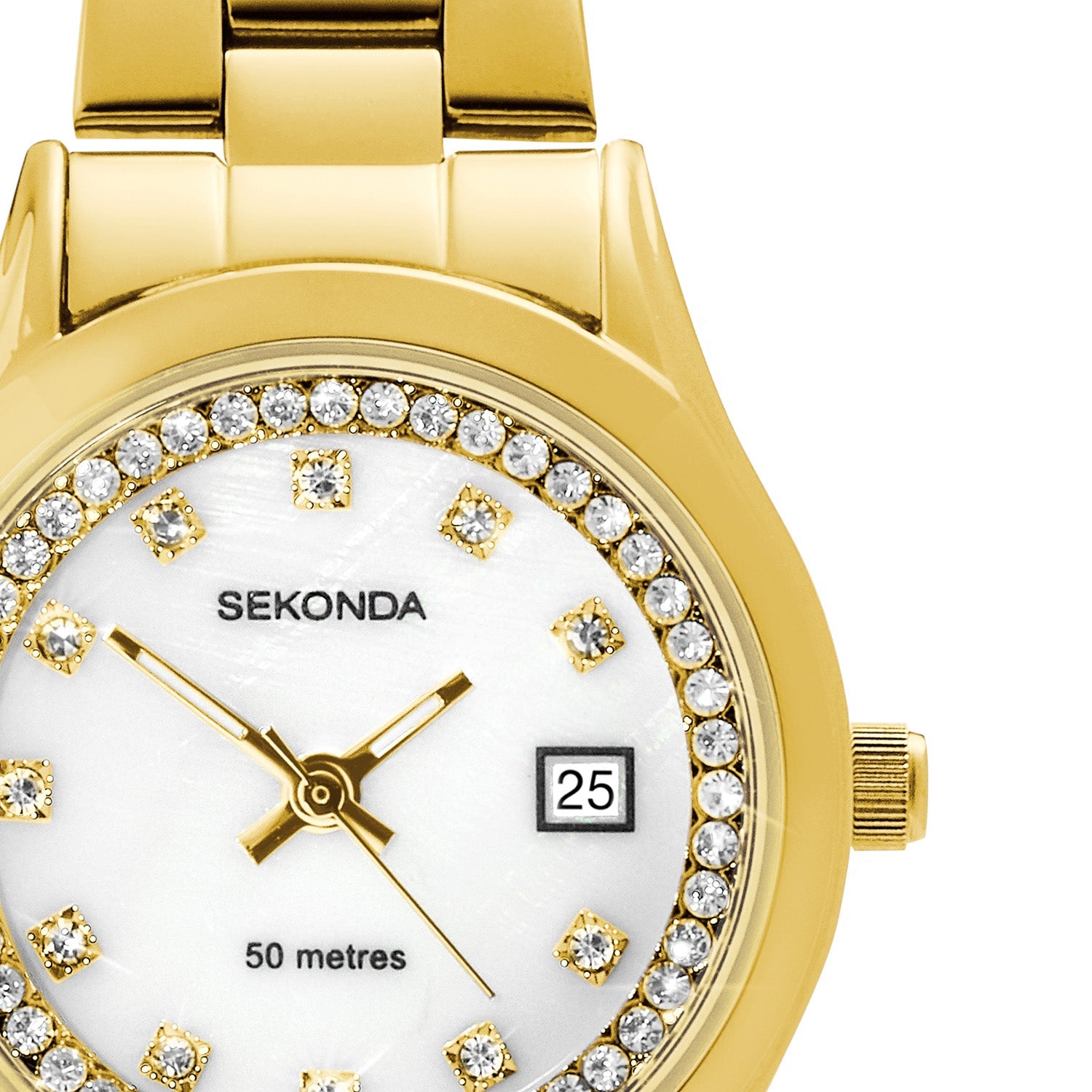 Sekonda Womens Gold Plated Bracelet Watch 27mm Mother of Pearl Dial