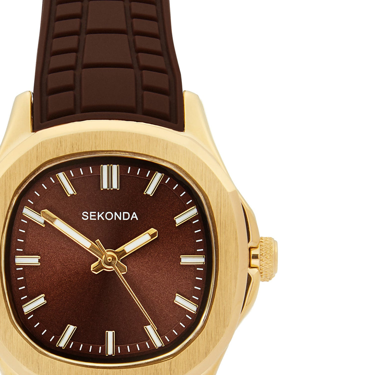 Sekonda Octaire Brown Dial Brown Silicone Womens Watch SK40791 view 3