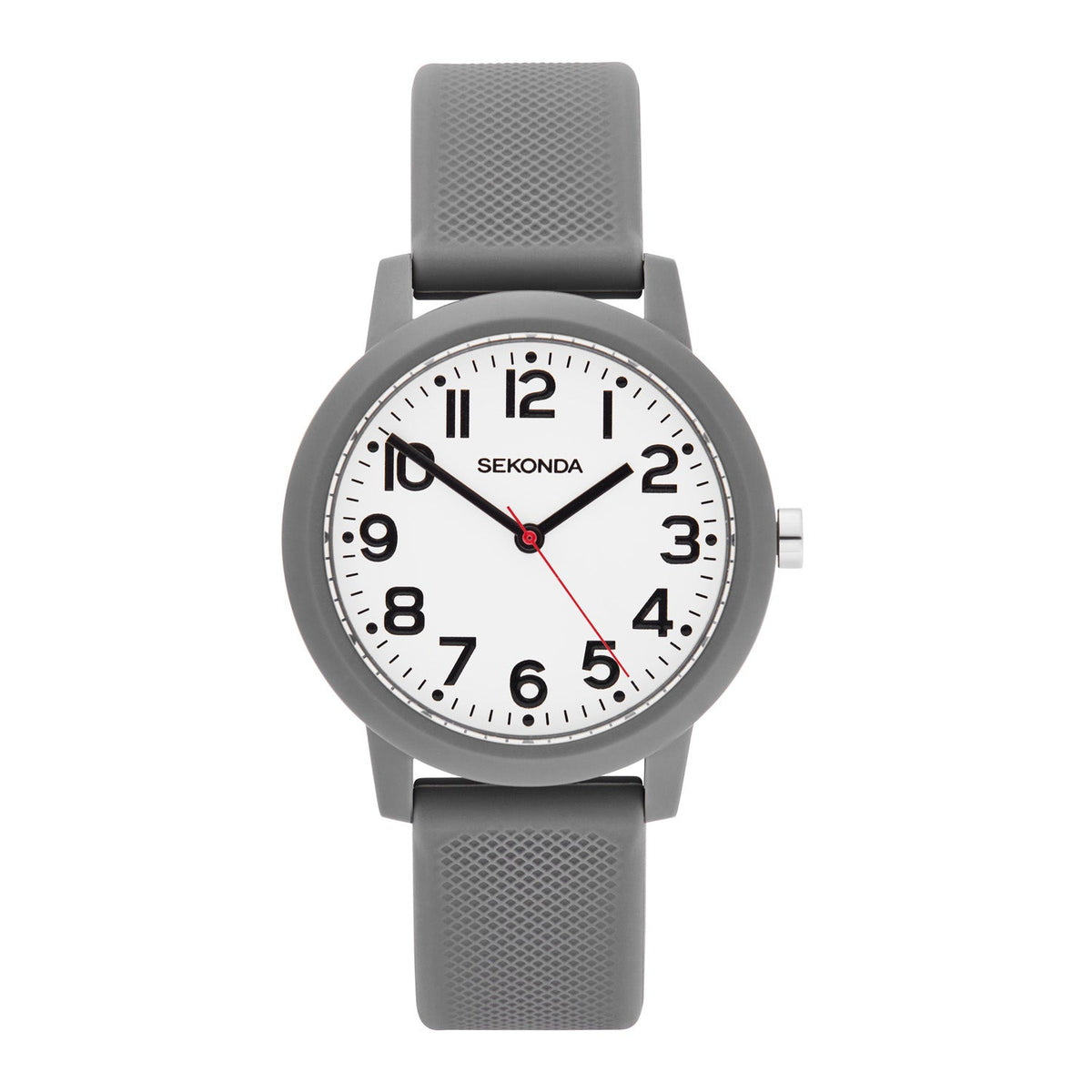 Sekonda Nova White Dial Grey Silicone Unisex Watch SK40800 front packshot