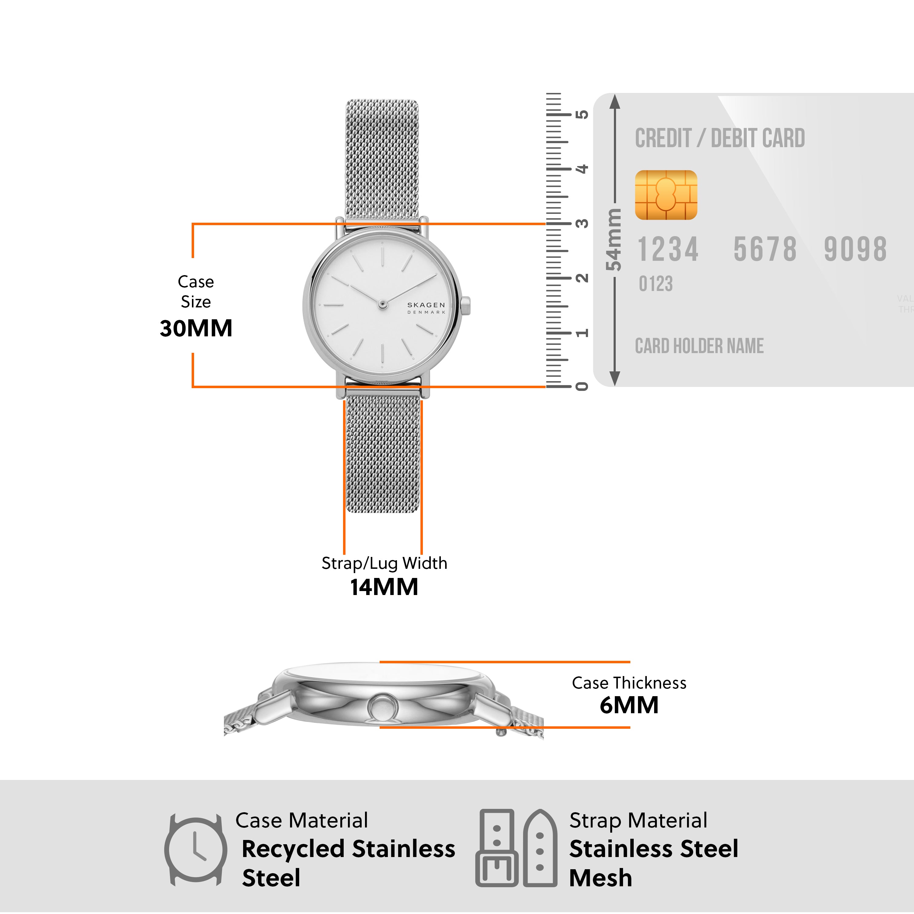 Skagen Signatur Women's White Dial Silver Bracelet Watch - SKW2692