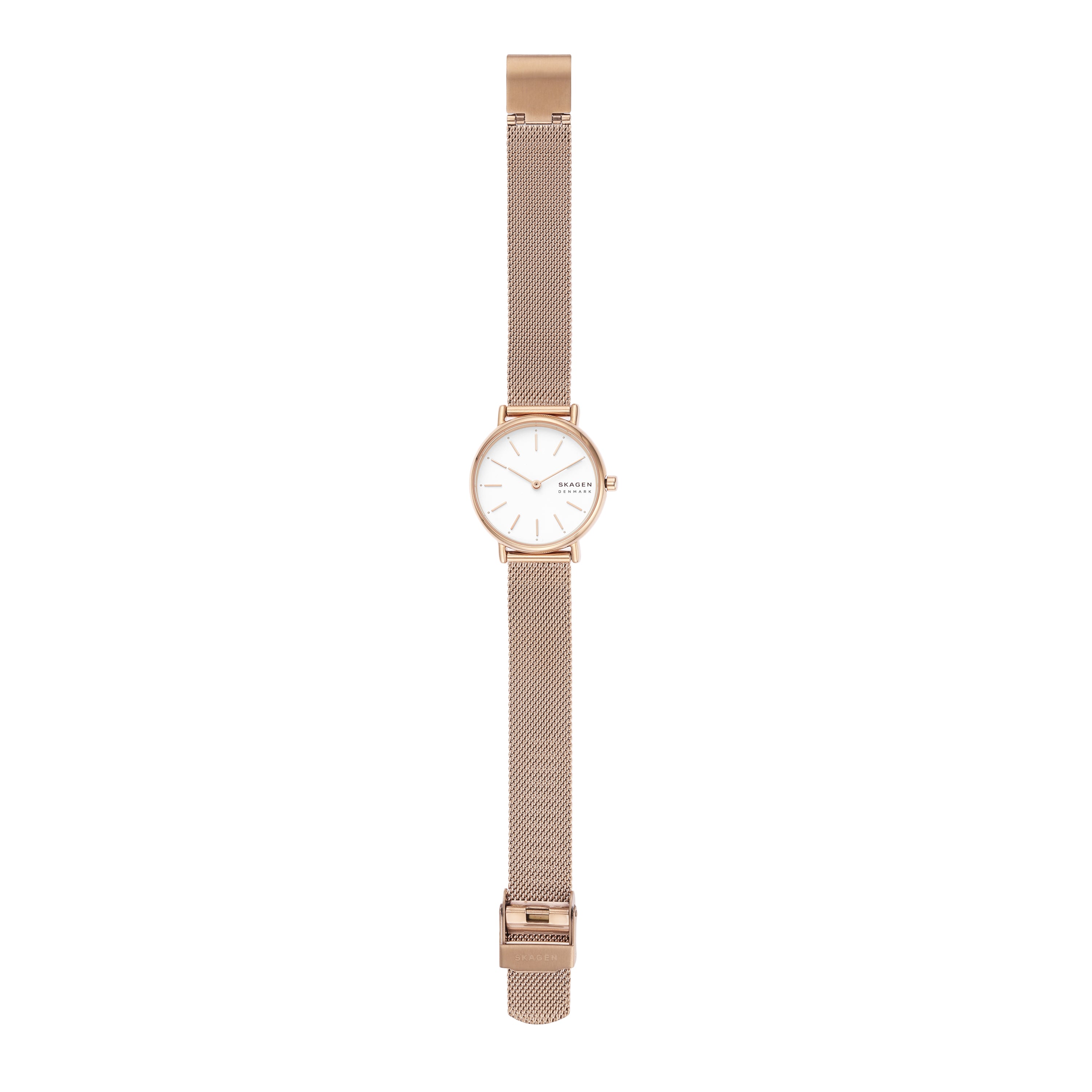 Skagen Signatur Women's Slim White Dial & Rose Gold Bracelet Watch SKW2694