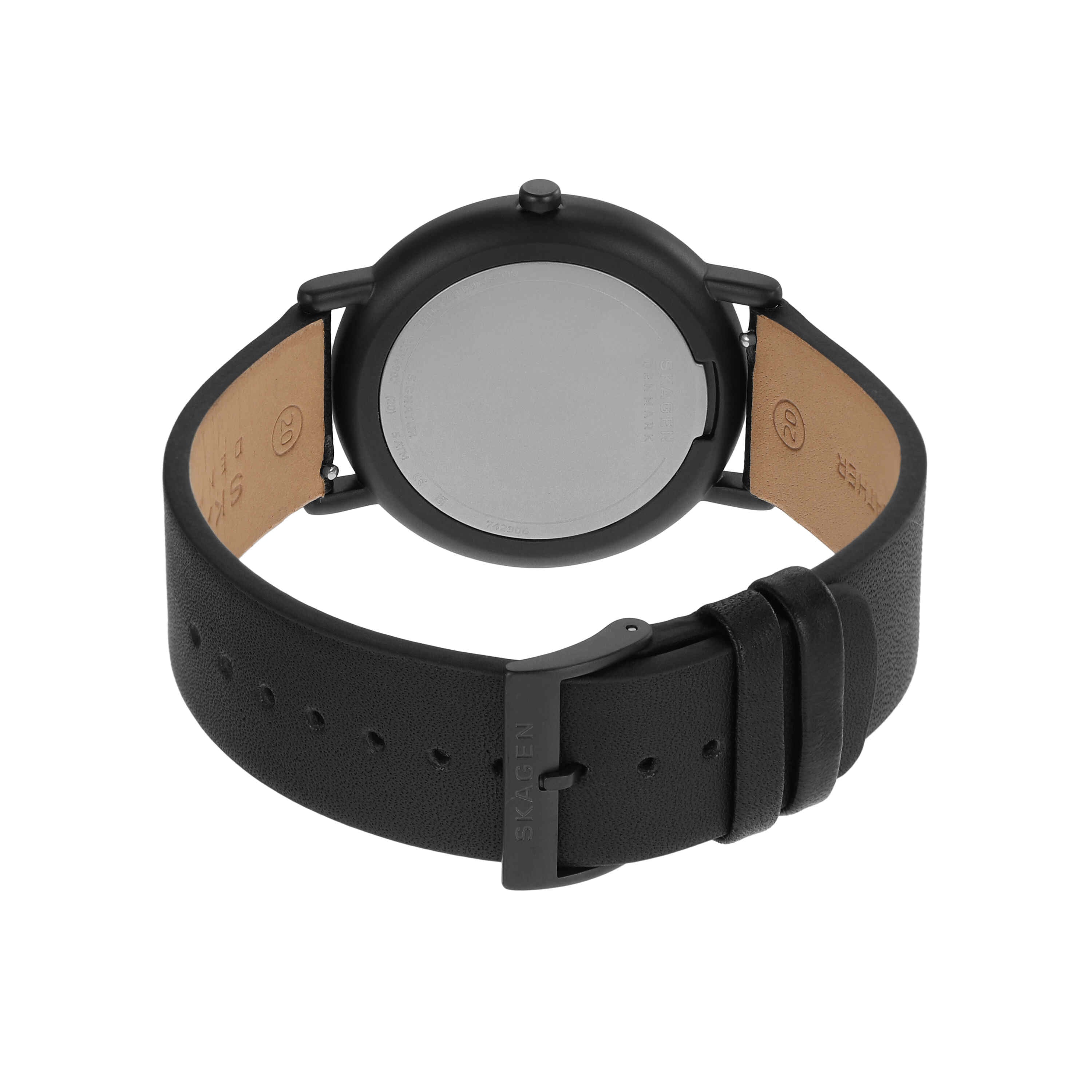 Skagen Signatur Three-Hand Black Leather Watch SKW6902