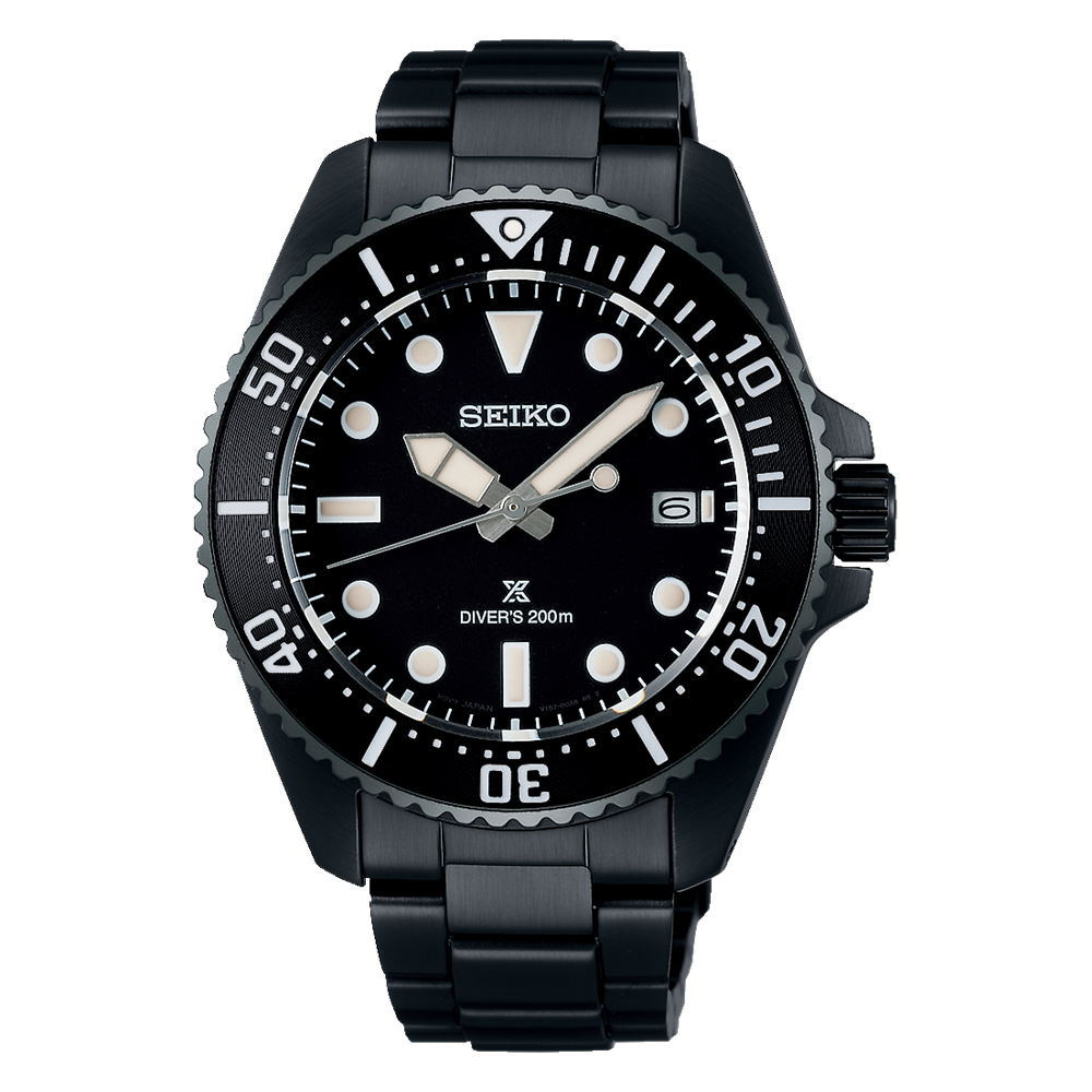 Seiko Prospex Solar Black Diver Watch SNE599P