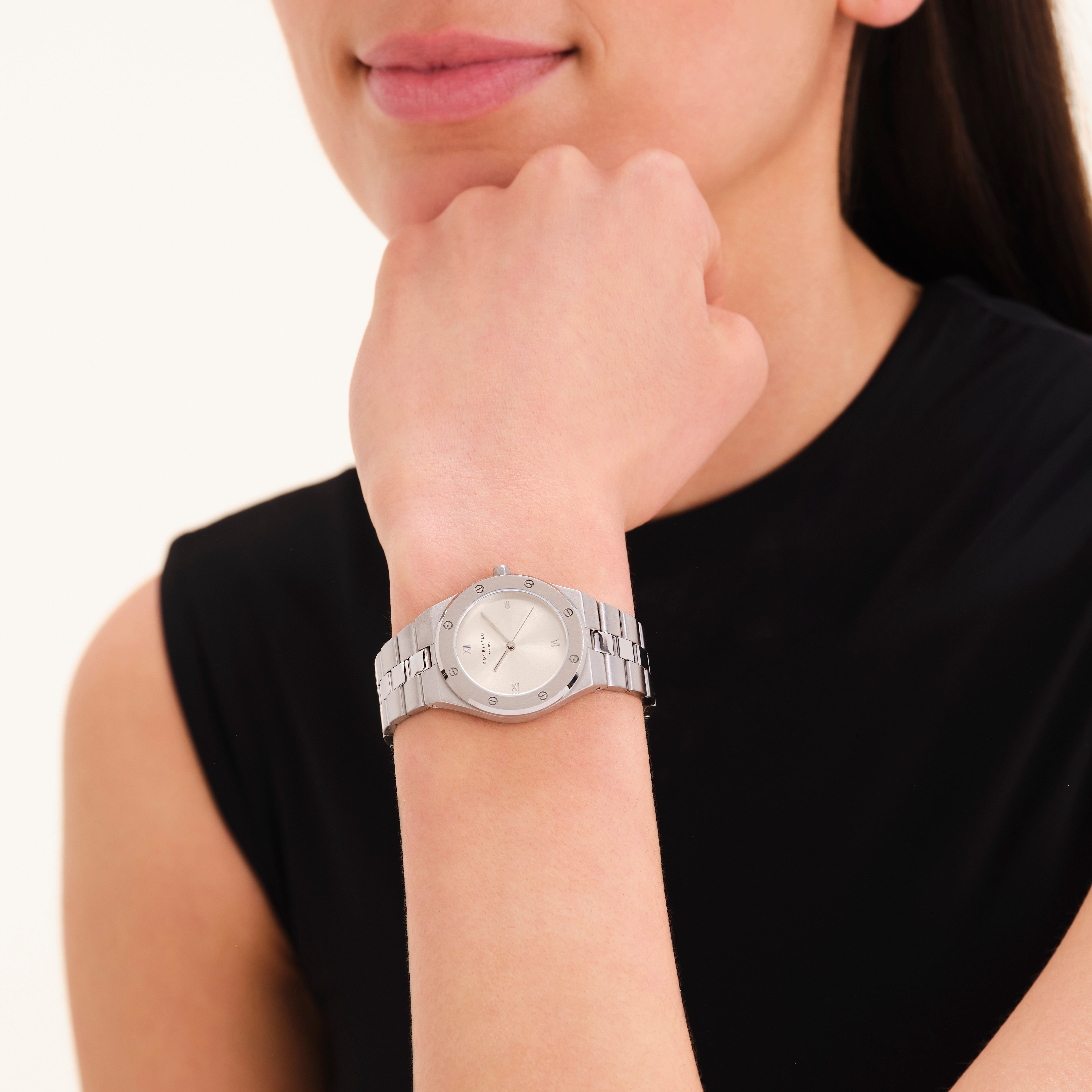 Rosefield Rose Silver Champagne Dial Women's Watch SPCSSS-SP03