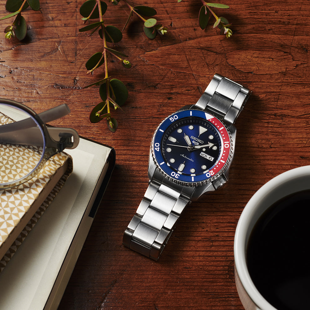 Seiko Sports Automatic Blue and Red Bezel Watch SRPD53K