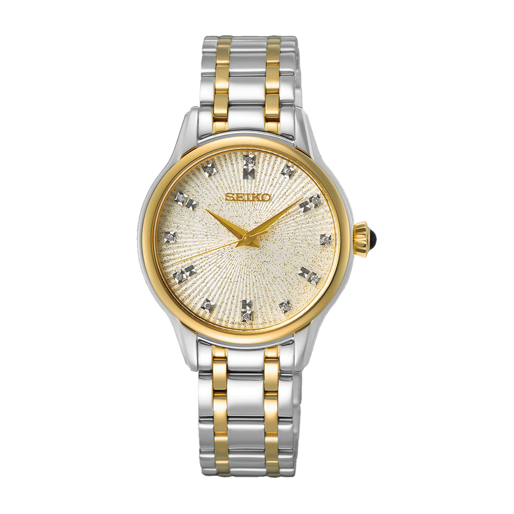Seiko Two-Tone Dimond Marker Ladies Watch SRZ550P