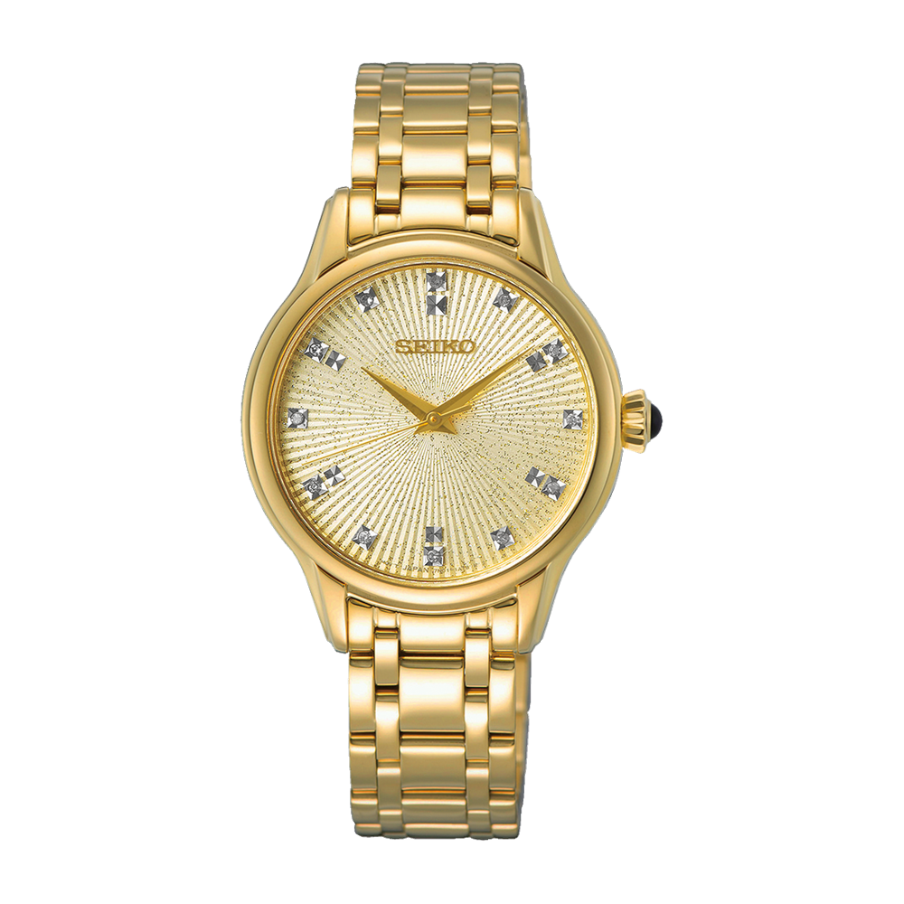 Seiko Gold Dimond Marker Ladies Watch SRZ552P Watch Direct