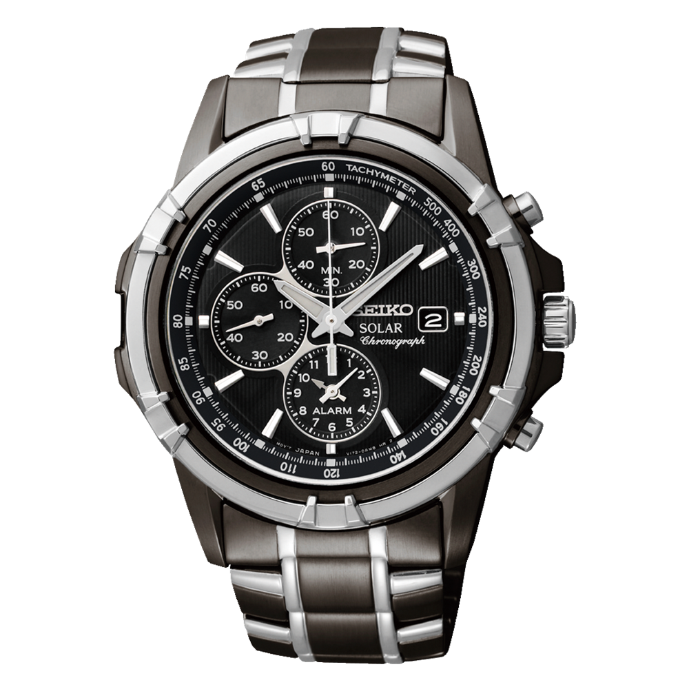 Seiko Solar Coutura Men's Chronograph Watch Black Dial SSC143