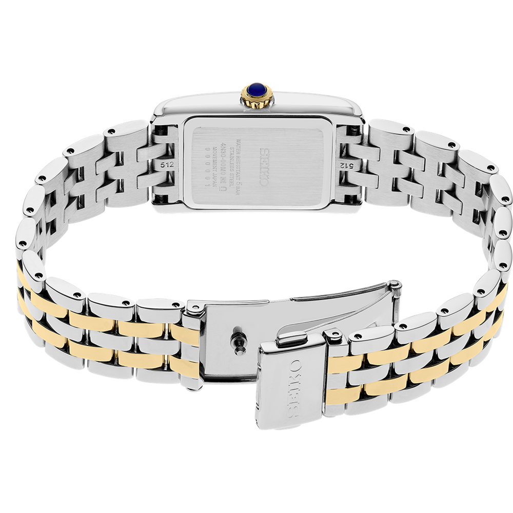 Seiko Two-Tone Square Womens Dress Watch SWR087P