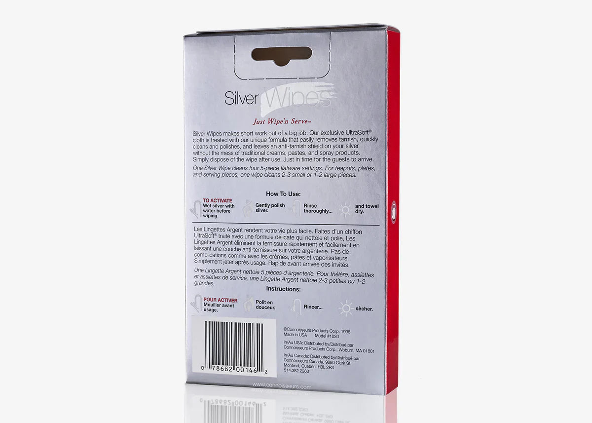 Connoisseurs 10 Dry Silver Wipes for Tarnish Removal
