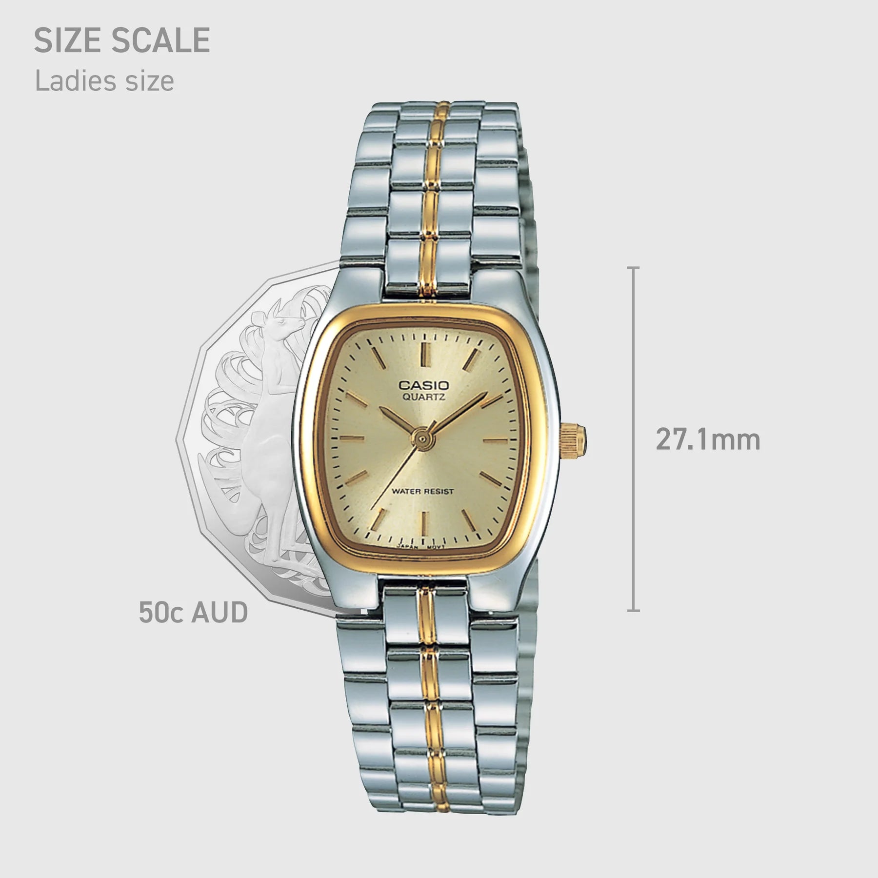 Casio Analog Champagne Dial Silver Stainless Steel Watch LTP1169G-9A