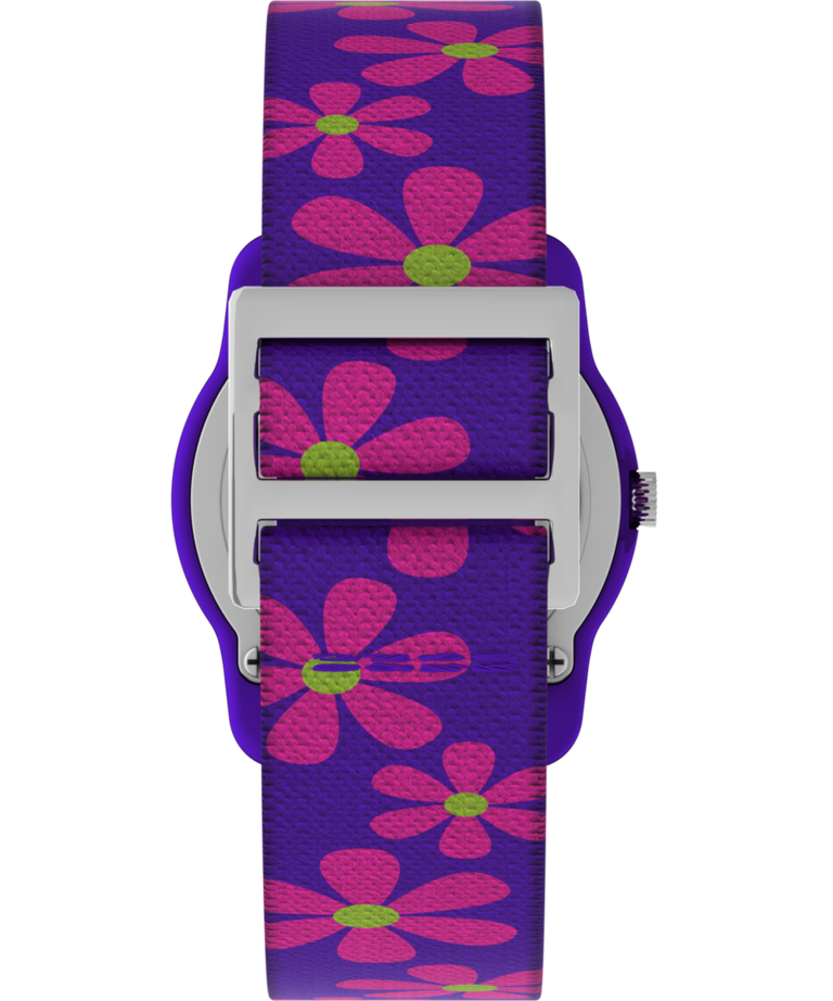 Timex Time Machines Purple Floral Elastic Fabric Kids Watch T89022
