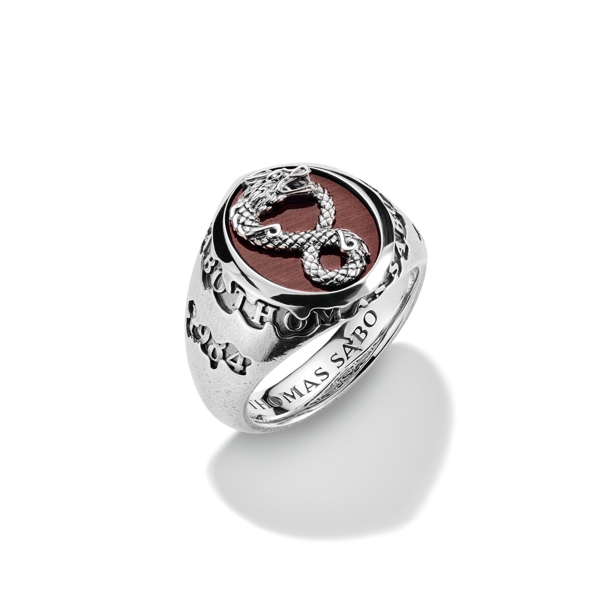THOMAS SABO Signet Ring Dragon Red Tigerâs Eye