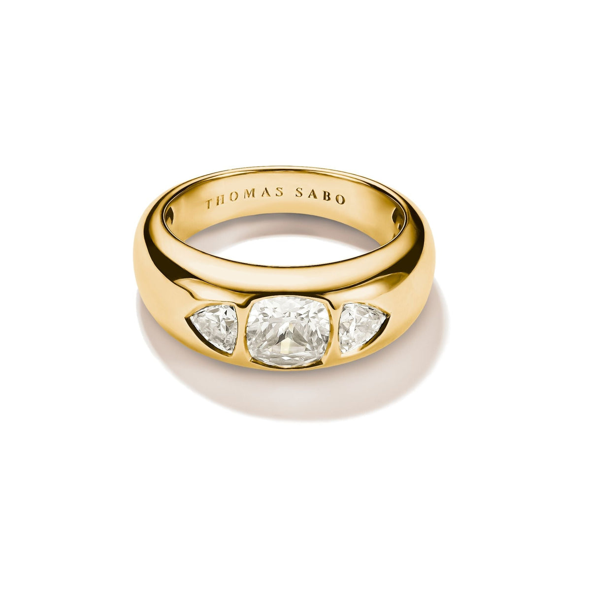 THOMAS SABO Ring with Faceted White Zirconia Stones Gold