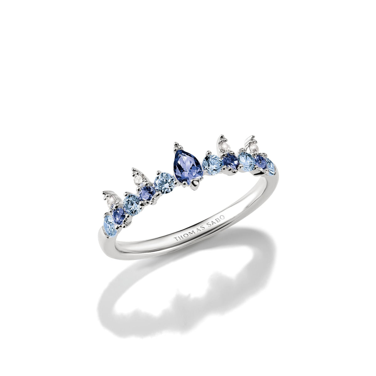 Thomas Sabo Ring with blue stones TR2552U52 front packshot
