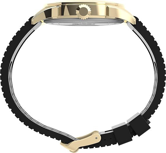 Timex UFC Athena 42mm Black Gold-Tone Silicone Men's Watch TW2V56000 - Side View