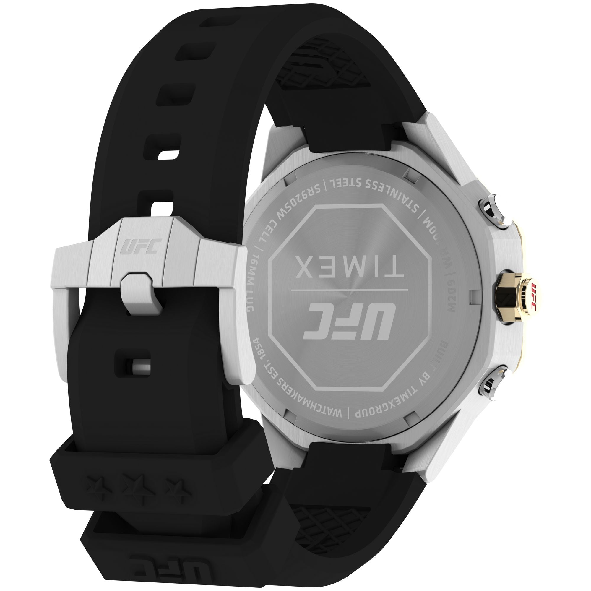 Timex UFC King 45mm Gold-Tone Black Silicone Men's Watch TW2V99200 - Lifestyle View