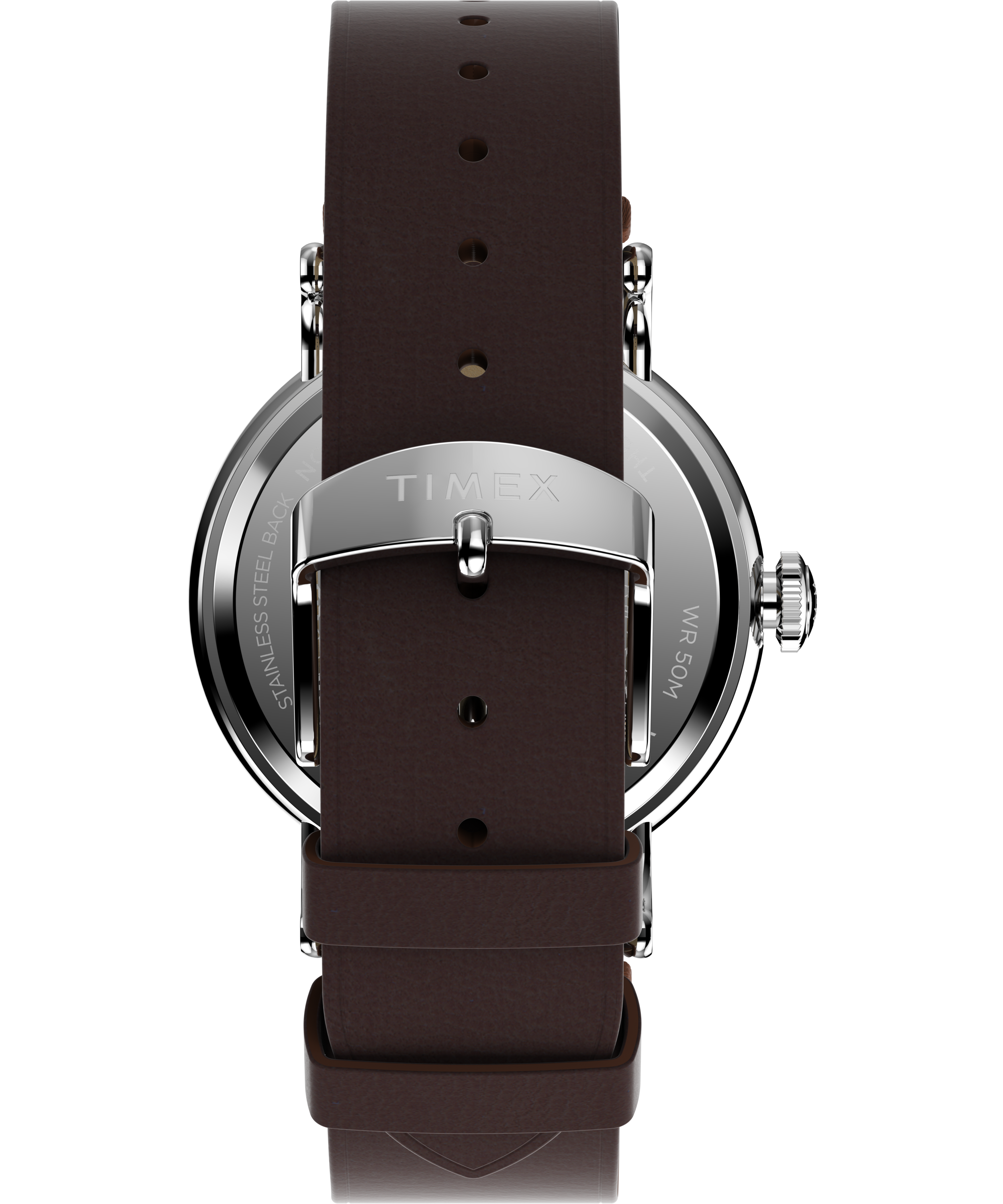 Timex Waterbury 40mm Leather Silver Dial Watch TW2W20300