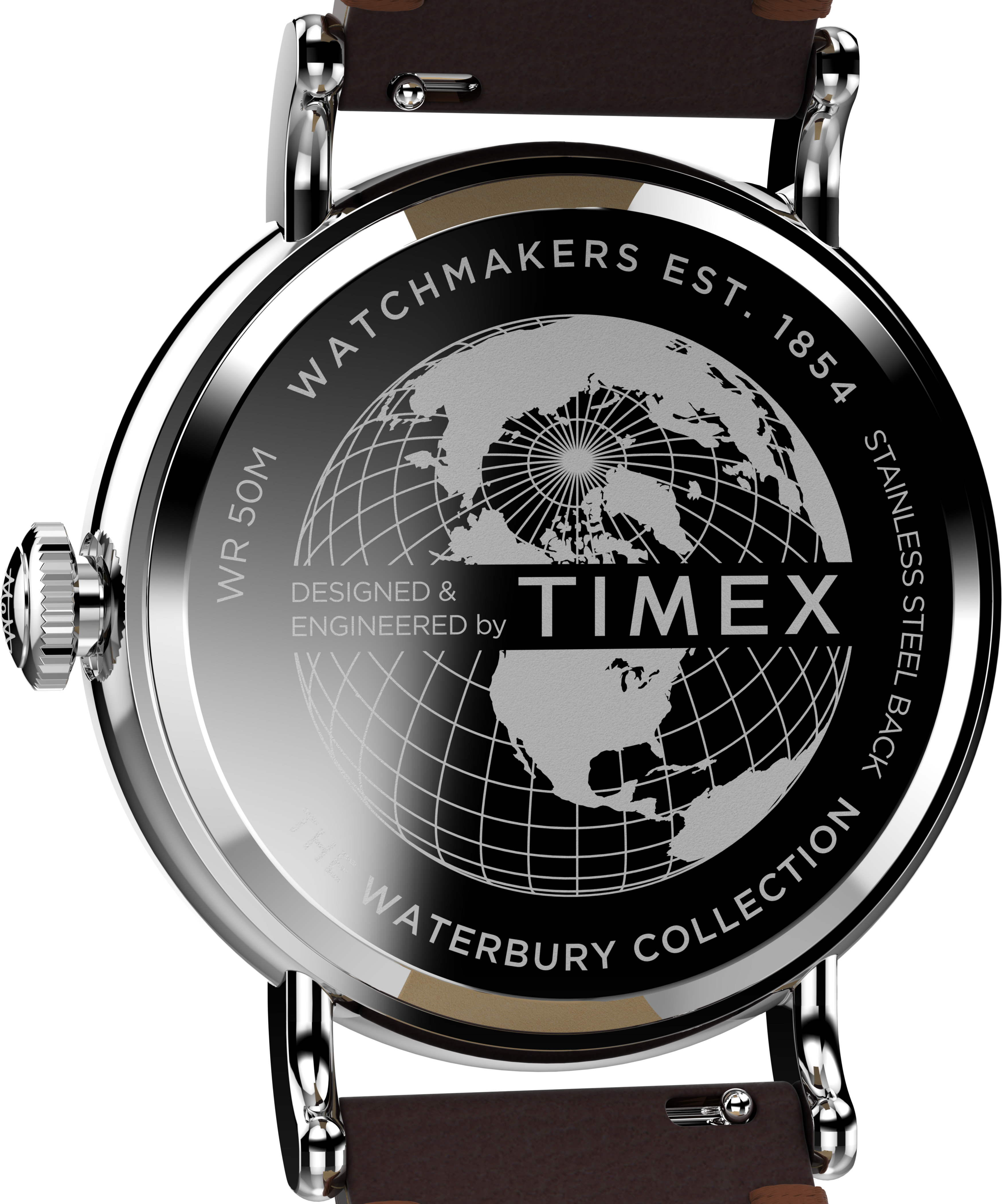 Timex Waterbury 40mm Leather Silver Dial Watch TW2W20300