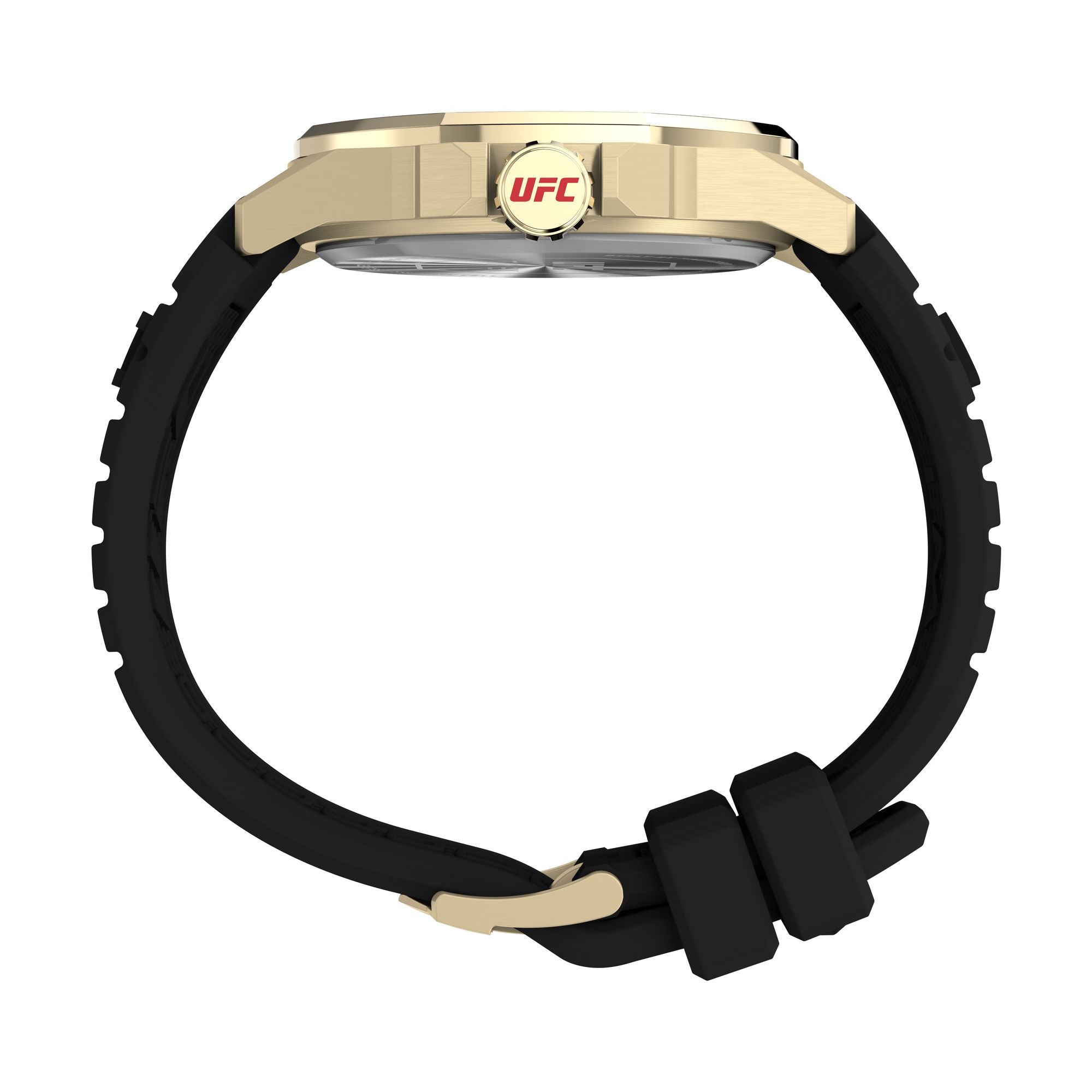 Timex UFC Prospect 46mm Gold-Tone Black Silicone Men's Watch TW2W73600 - Back View
