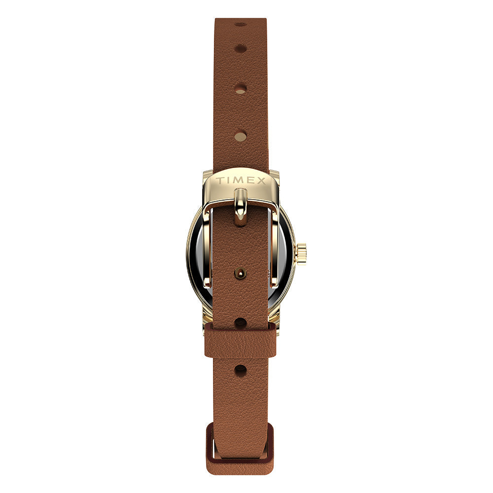 Timex Cavatina Gold Case Brown Leather Band Women's Watch TW2W82500