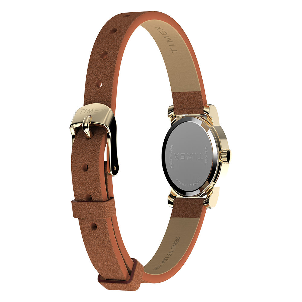 Timex Cavatina Gold Case Brown Leather Band Women's Watch TW2W82500