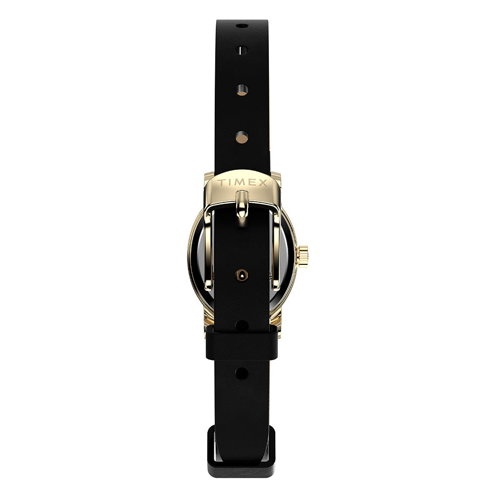 Timex Cavatina Gold Case Black Leather Band Women's Watch TW2W82600