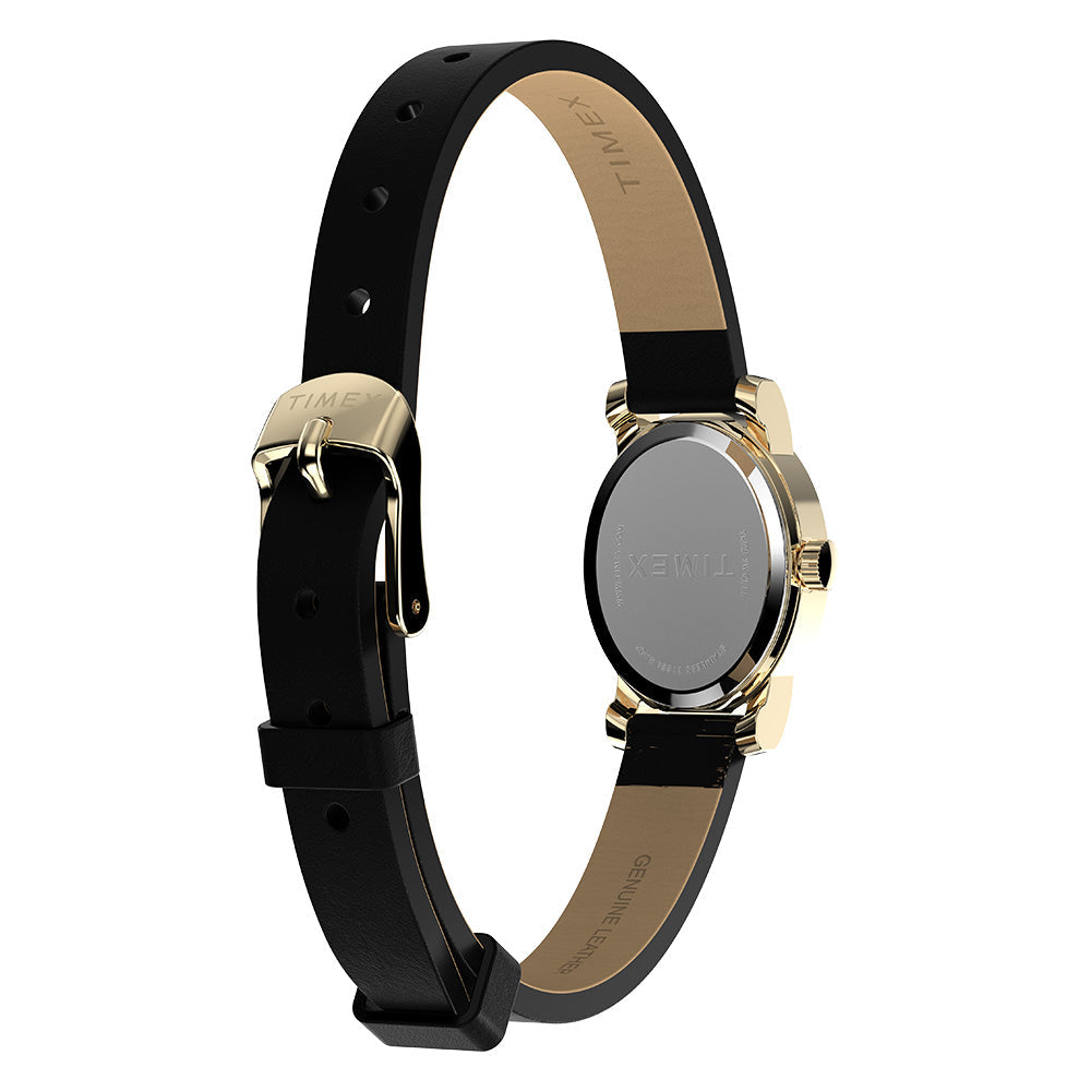 Timex Cavatina Gold Case Black Leather Band Women's Watch TW2W82600