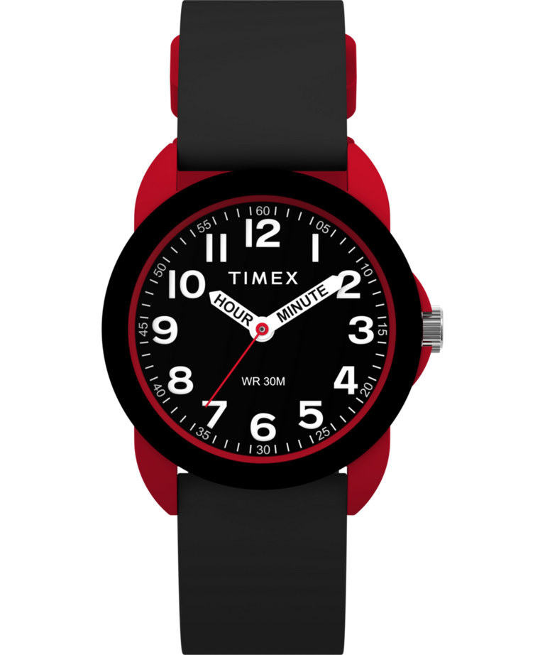 Timex Time Machines Red and Black Silicone Strap Kids Watch TW2W91900