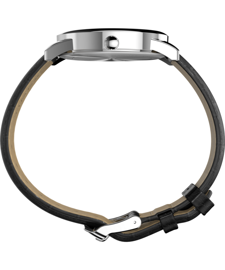 Timex Easy Reader35 White Dial Black Leather Strap Watch TW2W95400