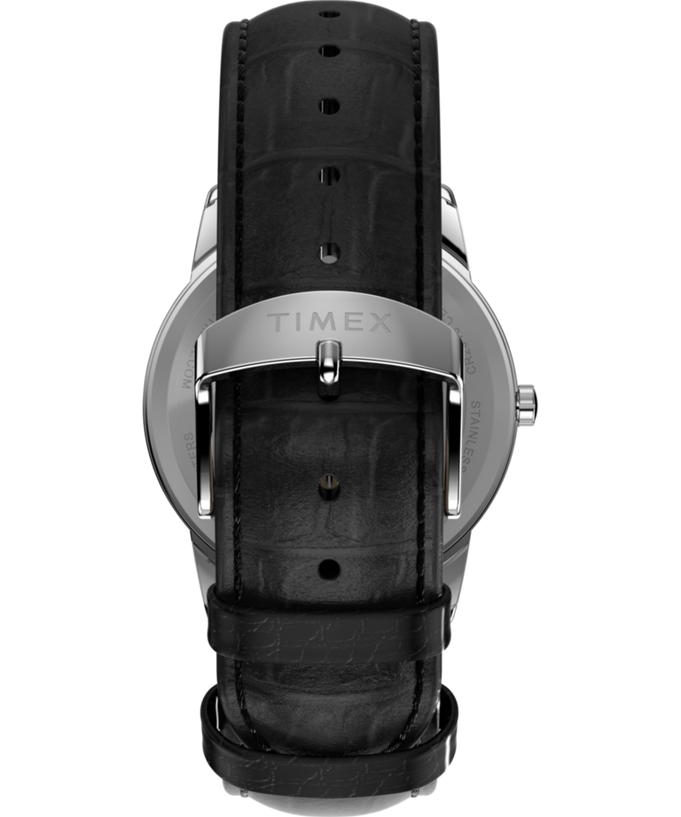 Timex Easy Reader35 White Dial Black Leather Strap Watch TW2W95400