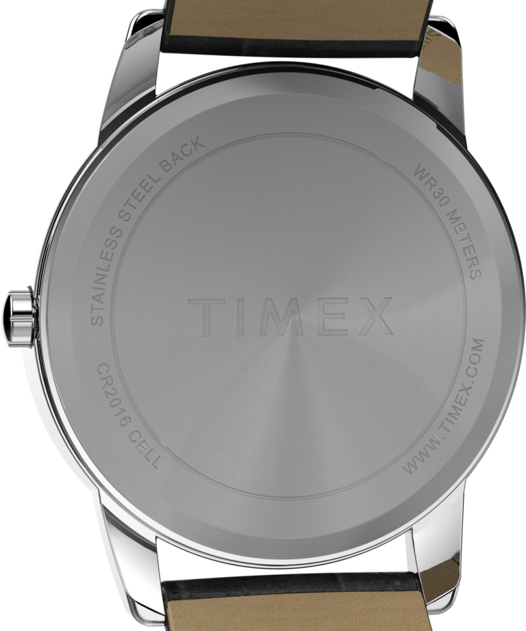 Timex Easy Reader35 White Dial Black Leather Strap Watch TW2W95400