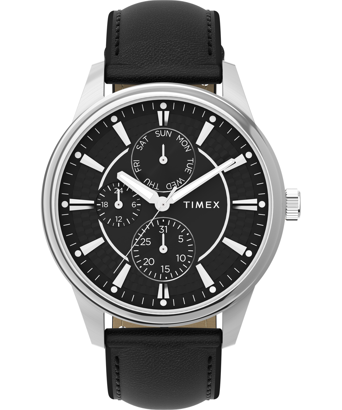Timex Chicago Black Dial and Leather Band Watch TW2Y21600