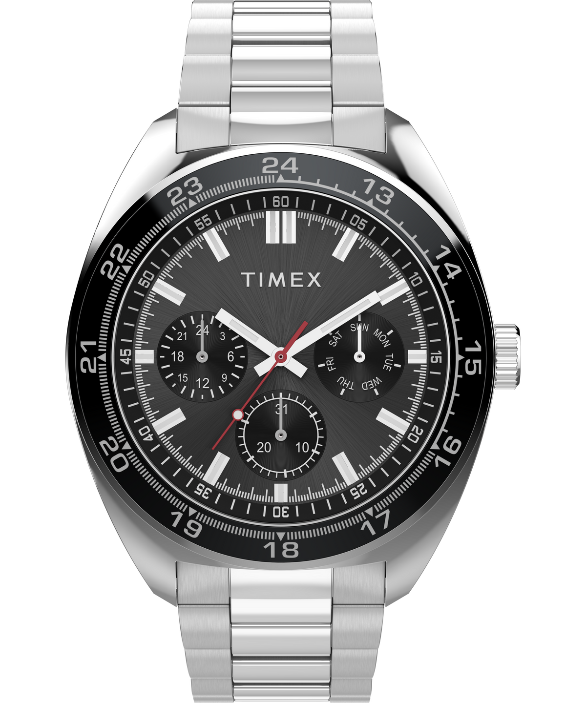 Timex Weston Black Dial Silver Stainless Steel Bracelet Men's Watch TW2Y22600