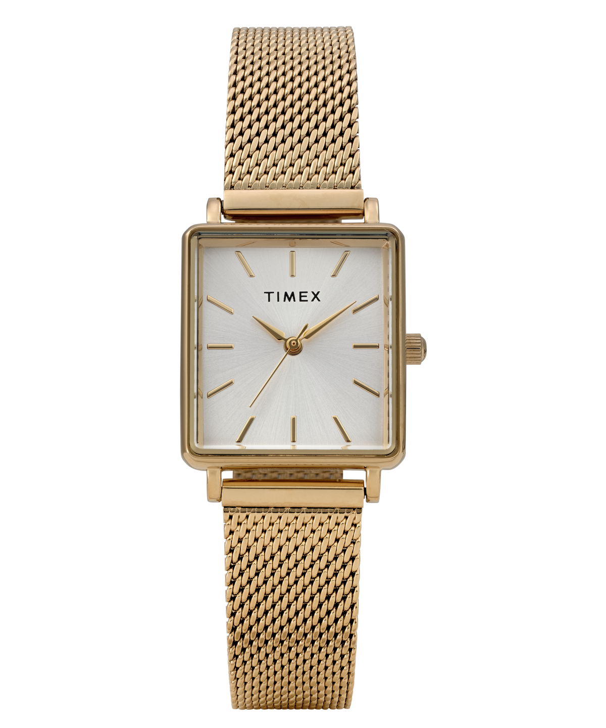 Timex Transcend Rectangular 22mm White Dial Gold Stainless Steel Watch TW2Y26100