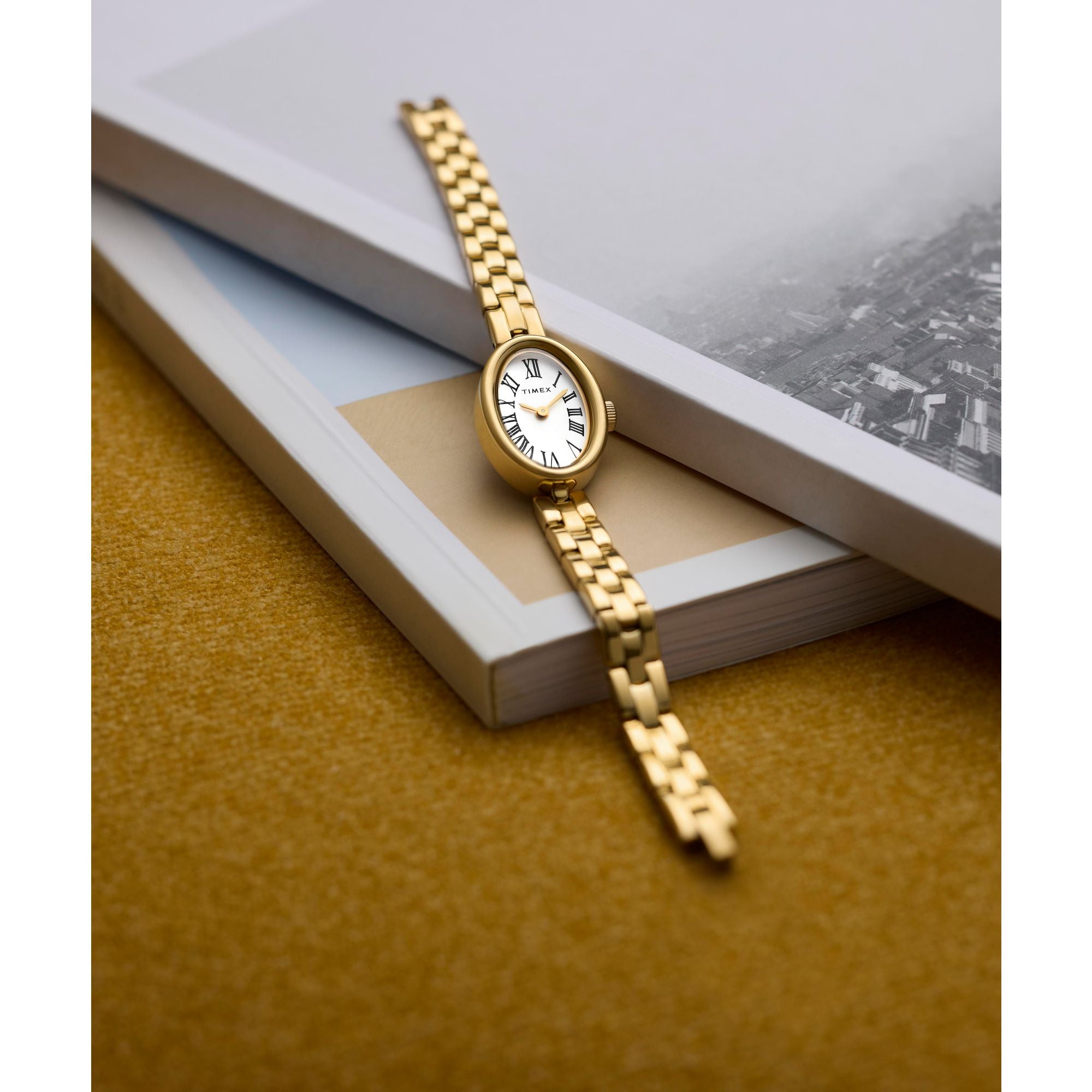 Timex Cavatina Gold Case White Dial Women's Watch TW2Y26700