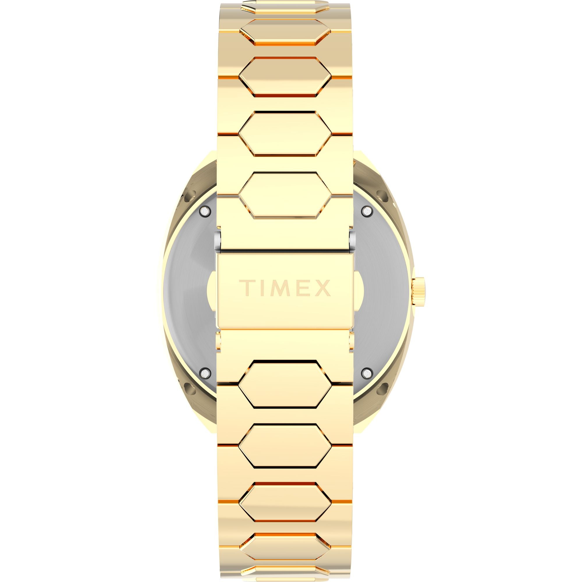 Timex Q 1972 Machine Reissue Gold Bracelet Brown Dial Watch TW2Y45200