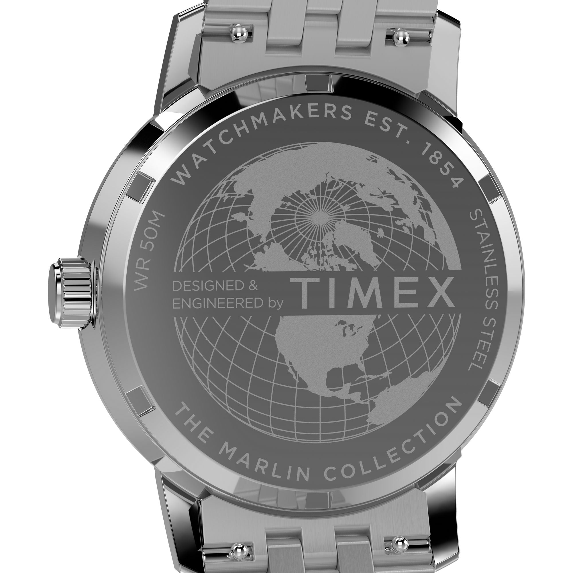 Timex Marlin Quartz Blue Dial 40mm GMT Stainless Steel Strap Watch TW2Y47600