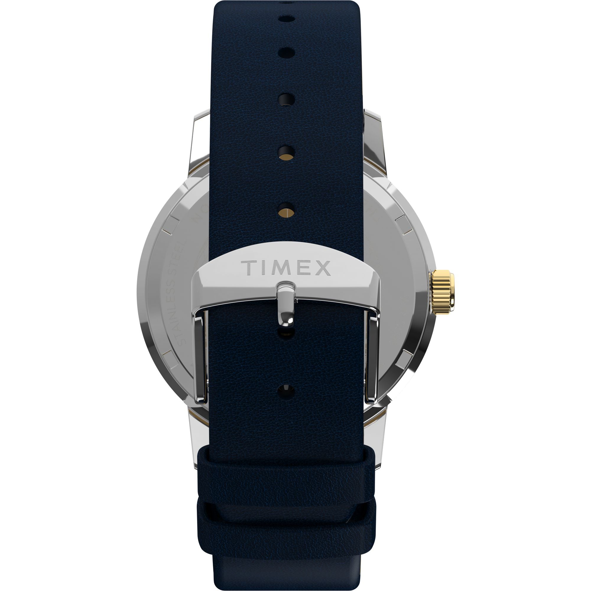 Timex Marlin Quartz Blue Dial 40mm GMT Leather Strap Watch TW2Y47900